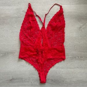 Victoria’s Secret Red Lace Thong Teddy